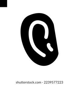 ear icon solid style vector