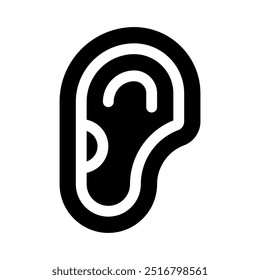 Icono de oreja con glifo de estilo