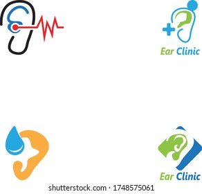 Ear icon and symbol logo vector template 