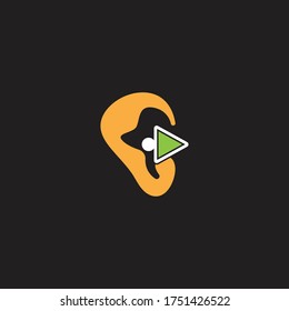 Ear icon and symbol logo vector template 