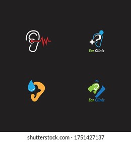 Ear icon and symbol logo vector template 