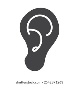 Ear icon Symbol mark in filled style
