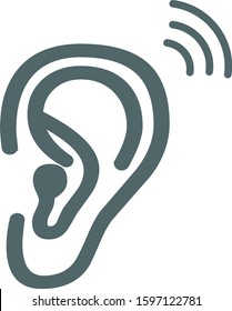 Ear icon. Ear symbol. Vector illustration