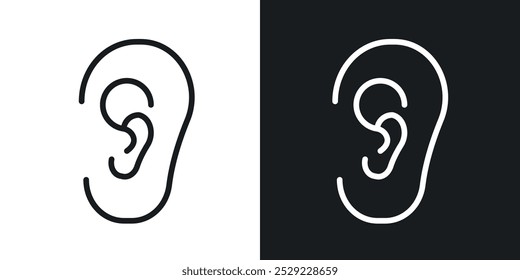 Ear icon in Thin line black color. flat simple vector symbols illustration.