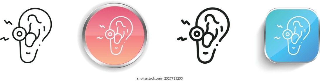 ear icon. Thin Linear, Regular and Button Style Design Isolated On White Background