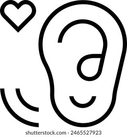 ear icon. Thin linear style design isolated on white background