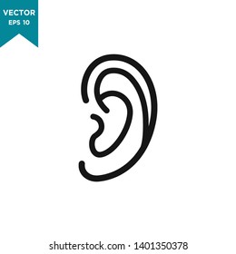 ear icon in trendy flat design, hearing vector icon 