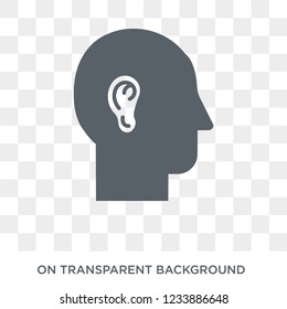 Ear icon. Trendy flat vector Ear icon on transparent background from Human Body Parts collection. 