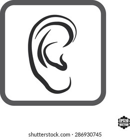 Ear icon vector.