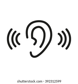 Ear Icon Vector Stock Vector (Royalty Free) 392312599 | Shutterstock