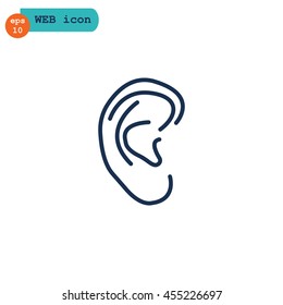  Ear icon vector.
