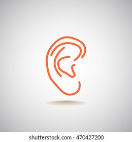  Ear icon vector.