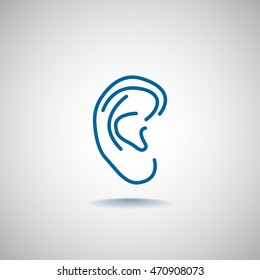  Ear icon vector.