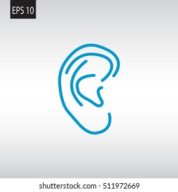  Ear icon vector.