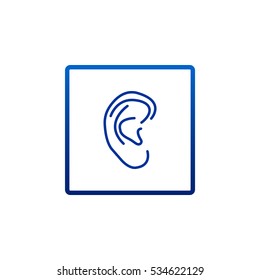  Ear icon vector.