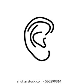  Ear icon vector.