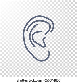  Ear icon vector.