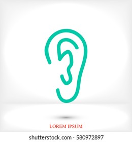 ear icon, vector best flat icon, EPS