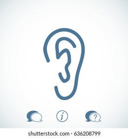 ear icon, vector best flat icon, EPS