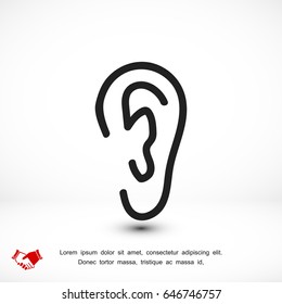ear icon, vector best flat icon, EPS