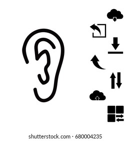 ear icon, vector best flat icon, EPS