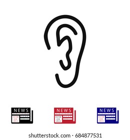 ear icon, vector best flat icon, EPS