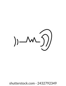 icono de oído, vector icono de la mejor línea.