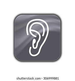 ear icon - vector button