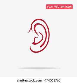 Ear icon. Vector concept illustration for design.