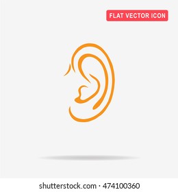 Ear icon. Vector concept illustration for design.