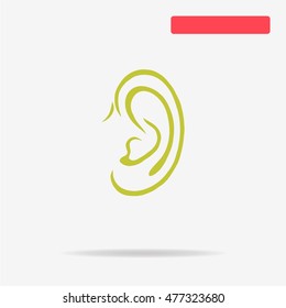 Ear icon. Vector concept illustration for design.