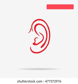 Ear icon. Vector concept illustration for design.