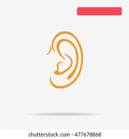 Ear icon. Vector concept illustration for design.
