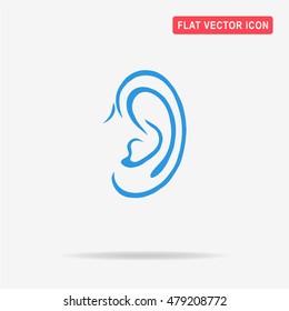 Ear icon. Vector concept illustration for design.