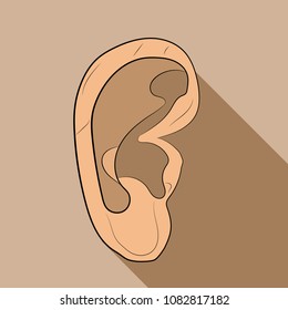 the ear icon vector drawing illustration