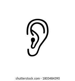 Ear icon vector. Hear icon symbol design