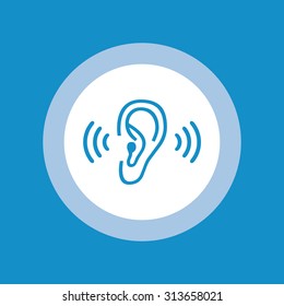 Ear icon . Vector illustration