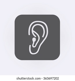 Ear icon . Vector illustration