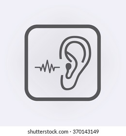 Ear icon . Vector illustration