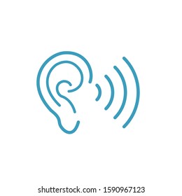 Ear icon, Vector illustration can be used for topics desfness, listen, sound, noise