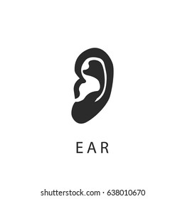 Ear icon vector illustration on white background.