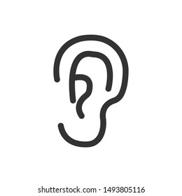 Ear icon. Vector illustration. Organ icon