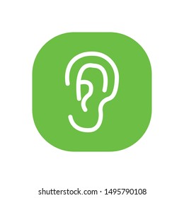 Ear icon. Vector illustration. Organ icon