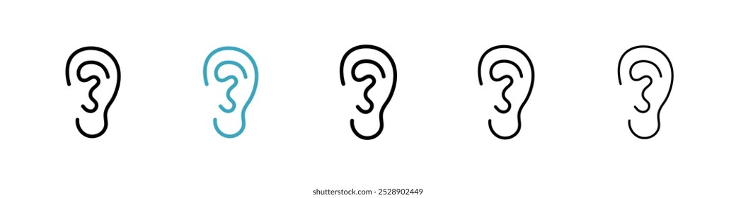 Ear icon vector illustration set