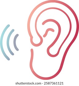 Ear icon. Vector illustration with a white background