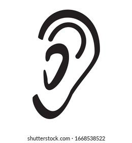 diseño de signo de ilustración del vector de icono de oído