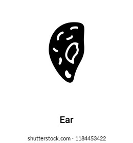 Ear icon vector isolated on white background, logo concept of Ear sign on transparent background, filled black symbol