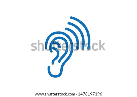 Ear icon vector, listen vector icon