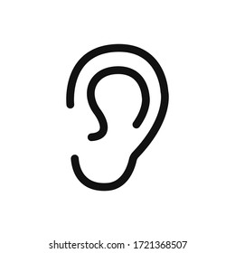 Ear Icon Vector. Listen Sign