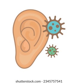Ear icon vector on trendy style for design and print